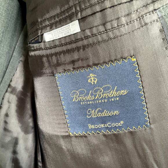 Brooks Brothers gray suit jacket brooks cool madison style men's size 42L/W36 - Picture 4 of 8